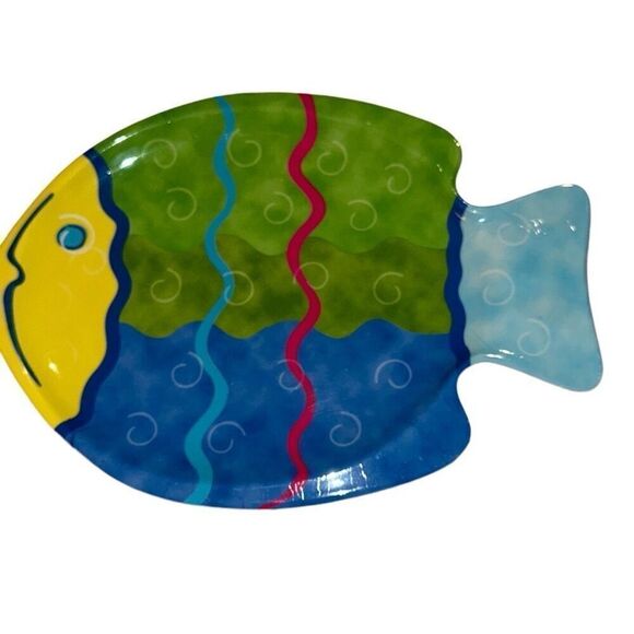 Multicolor Tropical Fish Glass Tumblers and Plates Set - Picture 3 of 11